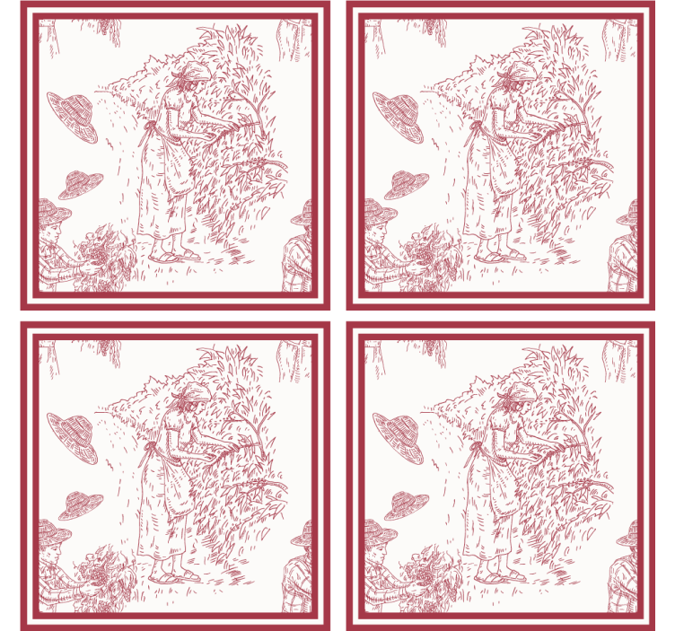 Vintage lasinalunen maalaismaisemakuvituksella - Tenstickers