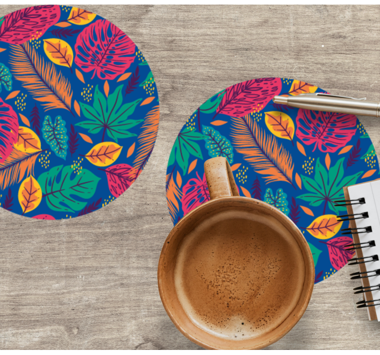 Abstrakteja trooppisia lehtiä modernit lasinaluset - Tenstickers