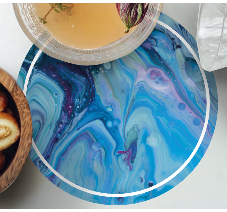 Abstrakti sininen maalaus modernit lasinaluset - Tenstickers