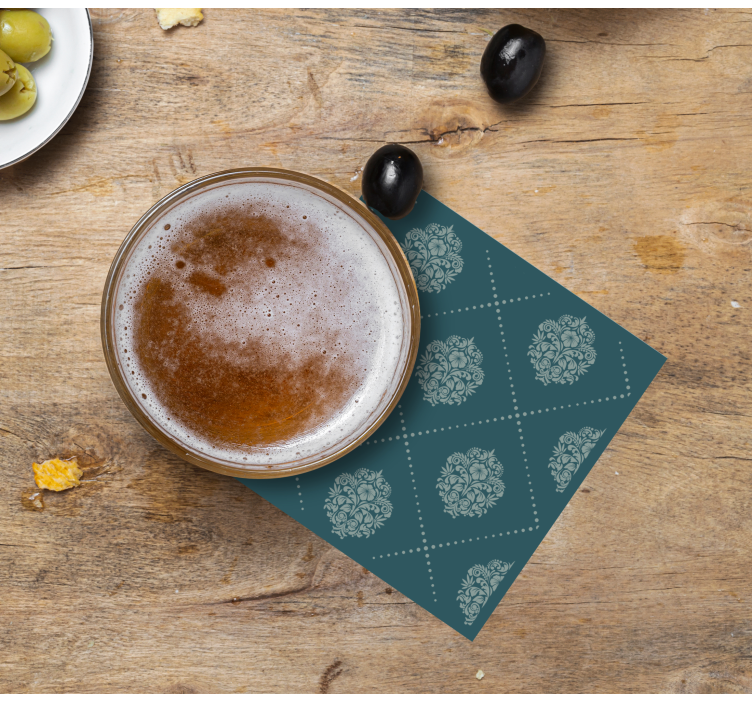 Damaskoksen kuusikulmainen kuvio vintage lasinalunen - Tenstickers