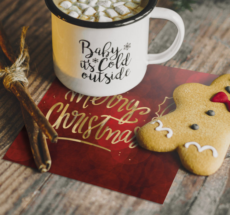 Hyvää joulua punaisella jouluiset lasinaluset - Tenstickers