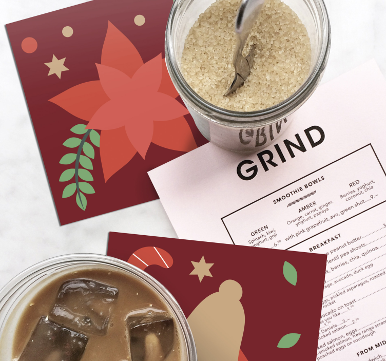 Hieno joulu kuviot jouluiset lasinaluset - Tenstickers