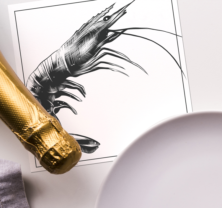 Kaunis käsin piirretty katkarapu lasinalunen - Tenstickers