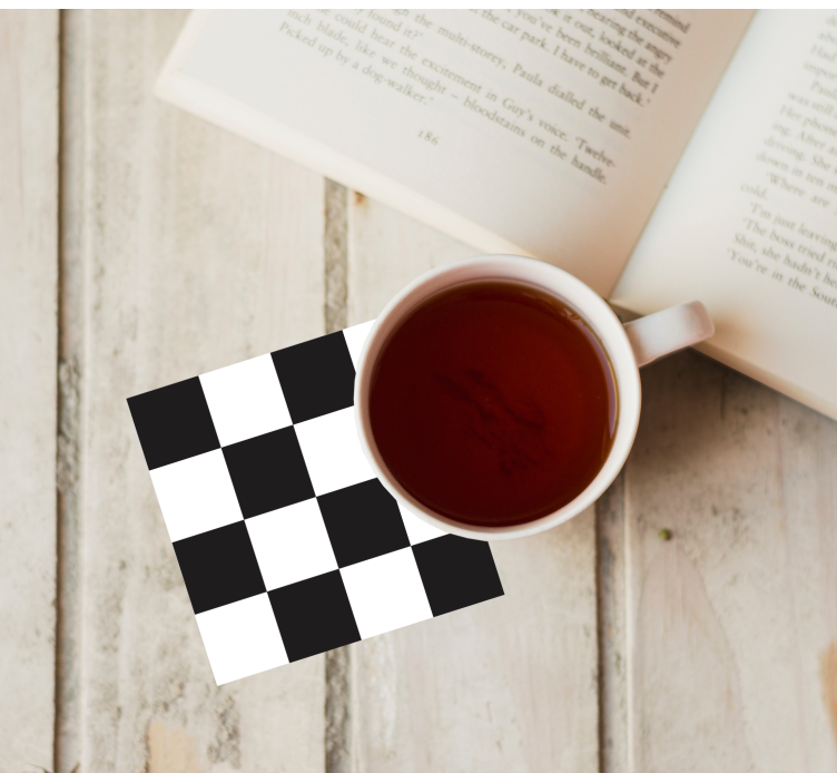 Mustavalkoinen ruudullinen tekstuuri lasinalunen - Tenstickers