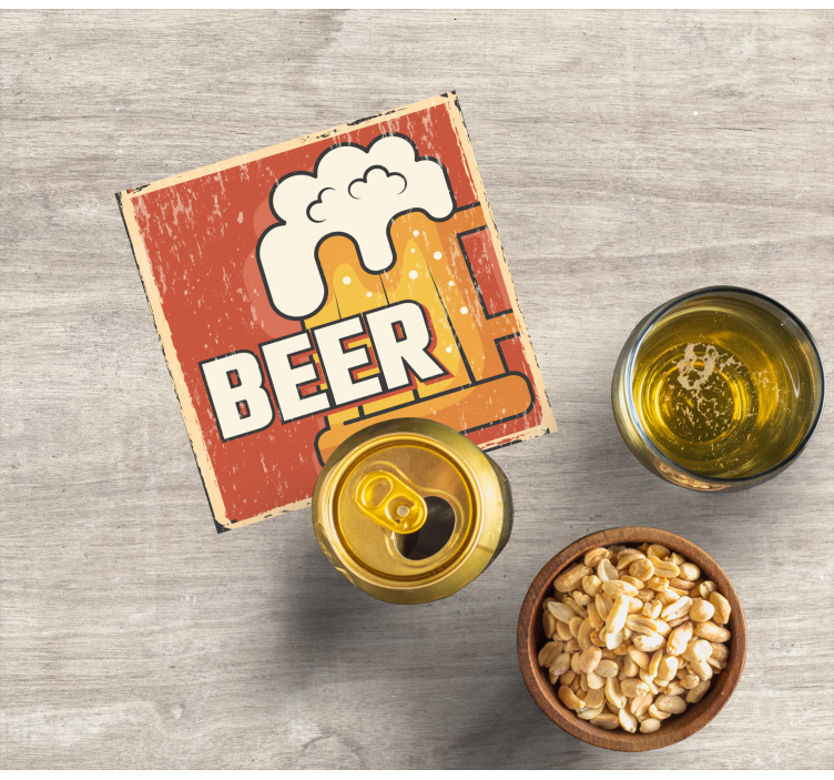 Oluen vanhanaikainen teema vintage lasinalunen - Tenstickers