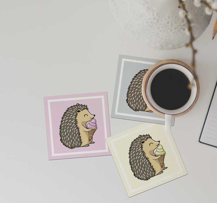 Ihana siili ja jäätelö juoma lasinalunen - Tenstickers