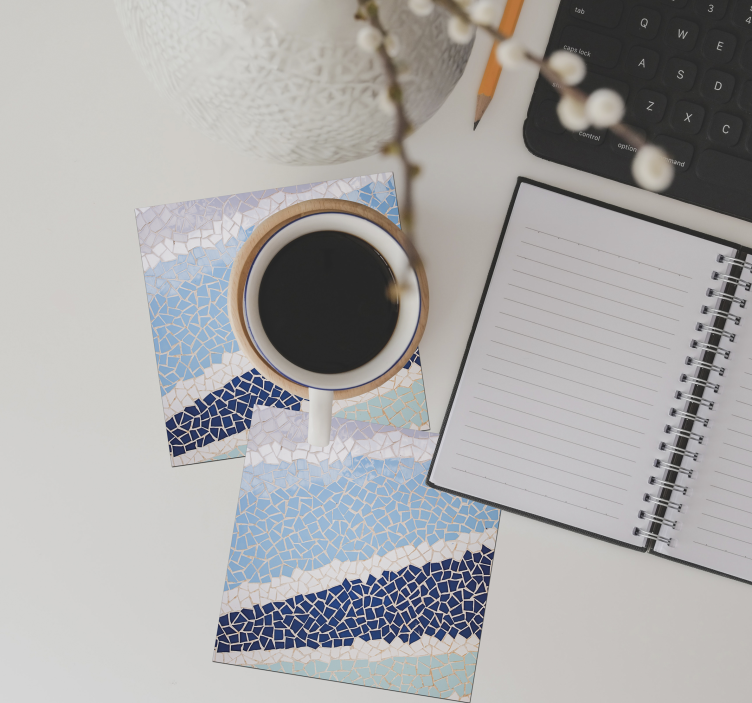 Siniset mosaiikkilaatat laatta lasinalunen - Tenstickers