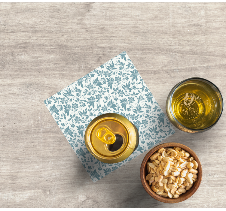 Turkoosi kukka laatta laatta lasinalunen - Tenstickers