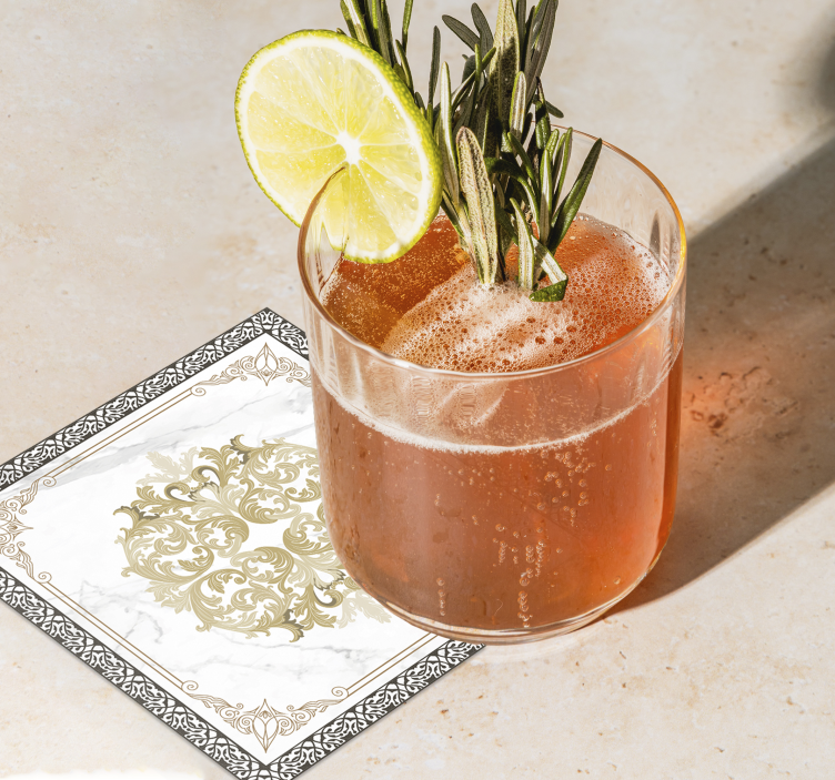 Elegantti kultainen barokki lasinalunen - Tenstickers