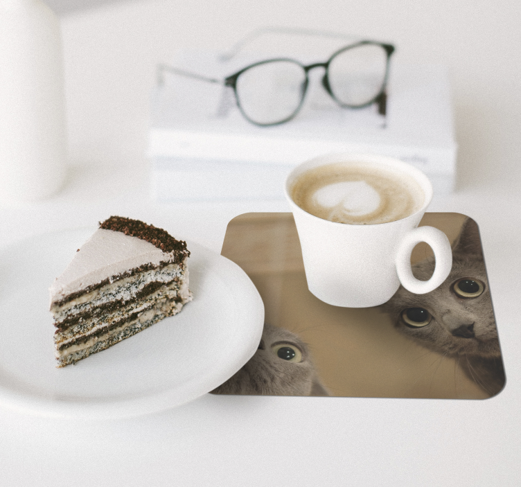 Uteliaat kissan kasvot kummajainen lasinalunen - Tenstickers