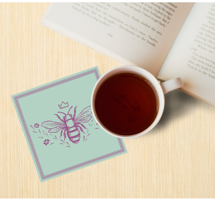 Vaaleanpunainen ja vihreä kuningatar mehiläinen enemmän lasinalus - Tenstickers