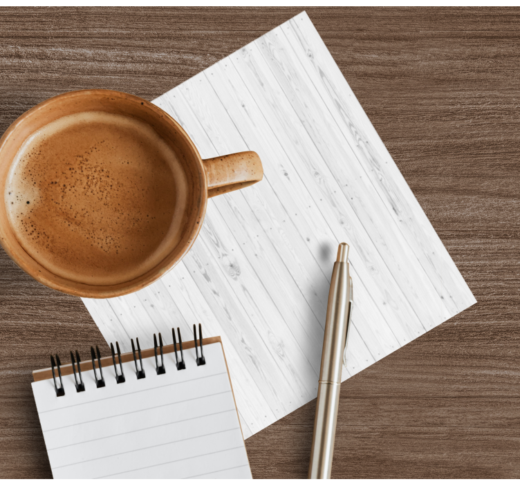 Valkoinen puinen kuvio lankkuilla tekstuuri lasinalunen - Tenstickers