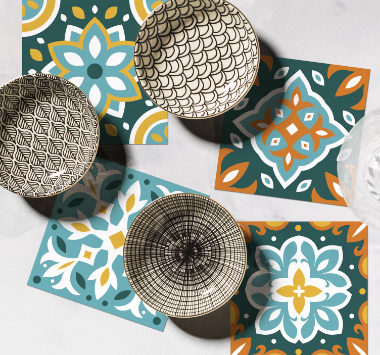 Värikäs koriste laatta lasinalus - Tenstickers