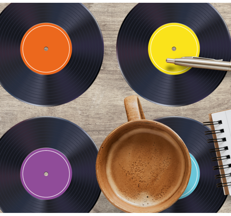 Värikäs lp-levy modernit lasinaluset - Tenstickers