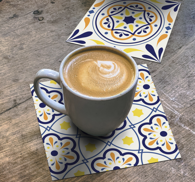 Portugali laatta tulostaa lasinaluset - Tenstickers