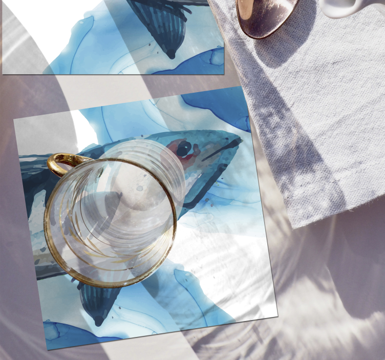 Upea vesivärinen kala lasinalunen - Tenstickers