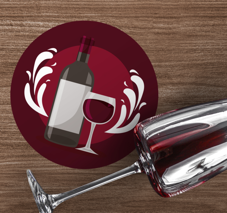 Viinipullo lasilla vintage lasinalunen - Tenstickers