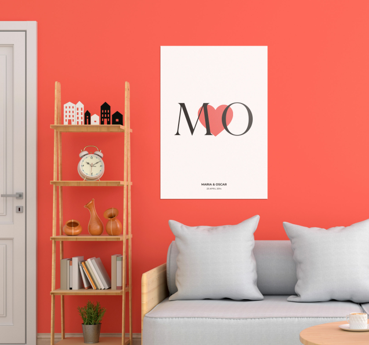 Nimikirjaimet mukautettu rakkaus muokattavissa juliste - Tenstickers