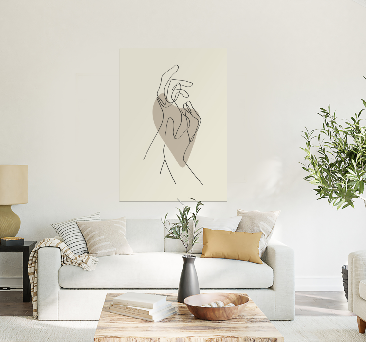 Abstrakti viivakuva käsien juliste - Tenstickers