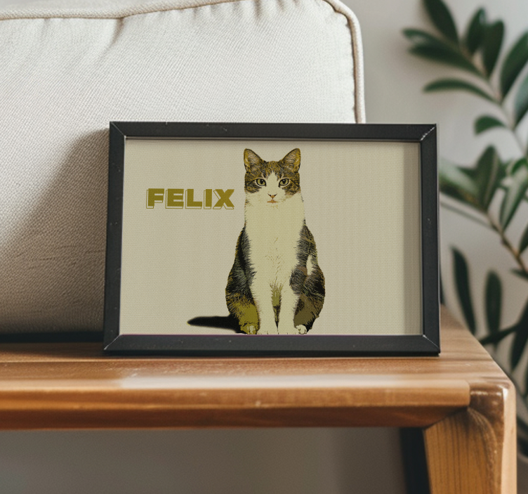 Henkilökohtainen kuvitus puolisävy eläinjuliste - Tenstickers