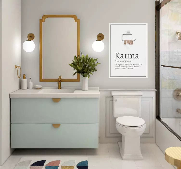 Karma määritelmä kylpyhuonejuliste - Tenstickers