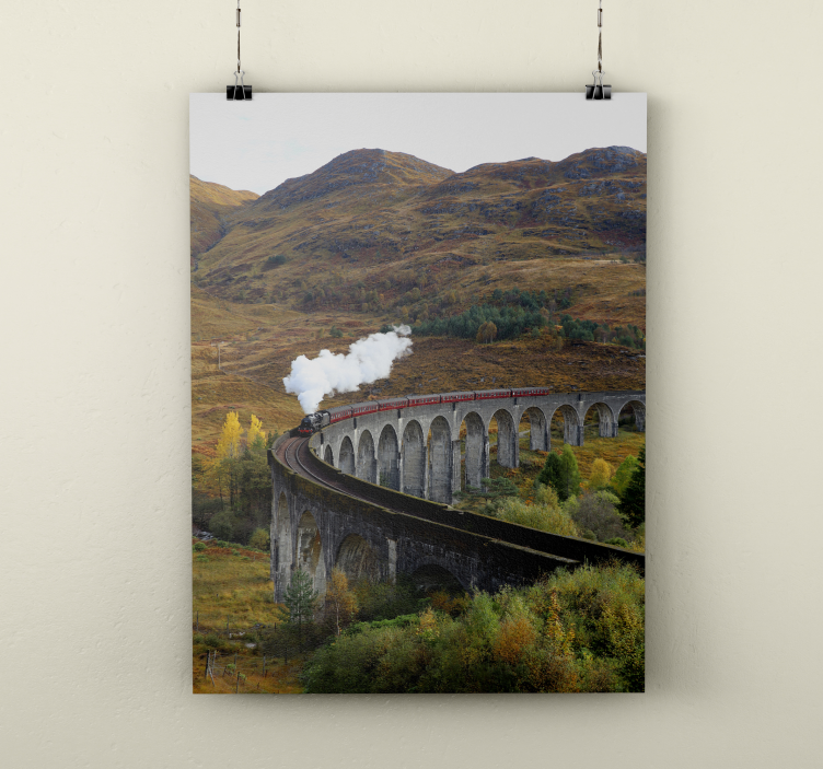 Liikkuva juna realistinen valokuvajuliste - Tenstickers