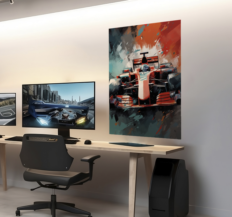 Punainen auto F1-juliste - Tenstickers