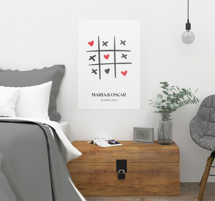 Tic tac toe love muokattava juliste - Tenstickers