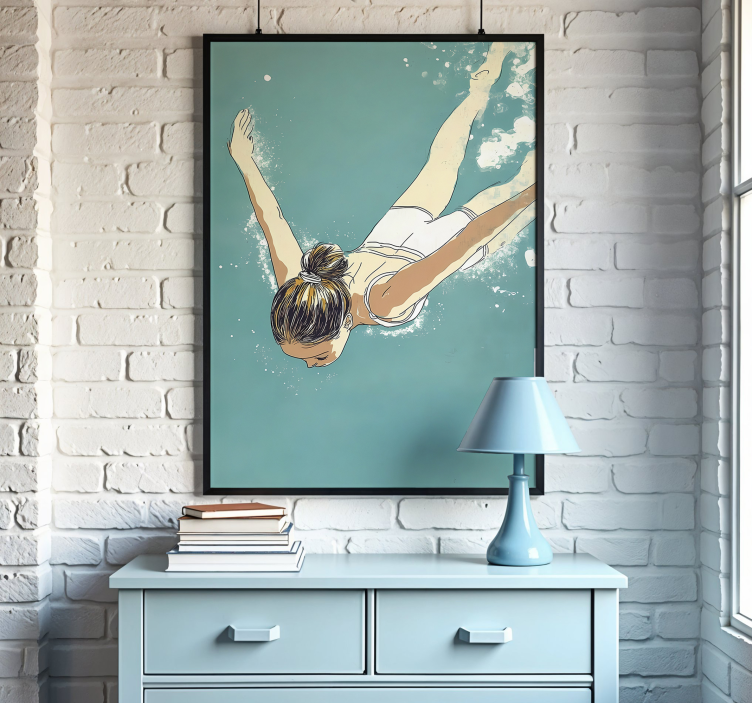 Uimari juliste taiteellinen piirustus - Tenstickers