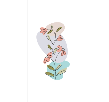 Kukka- ja kasvijuliste minimalistisella daisy- ja ruusumuotoilull - Tenstickers