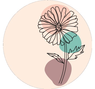 Kukkaruusu luonnonviivapiirrosjuliste - Tenstickers
