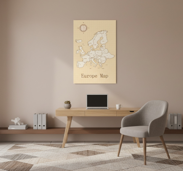 Eurooppabeigetaustallamaailmankarttaposteri - Tenstickers