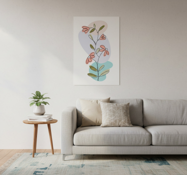 Kukka- ja kasvijuliste minimalistisella daisy- ja ruusumuotoilull - Tenstickers