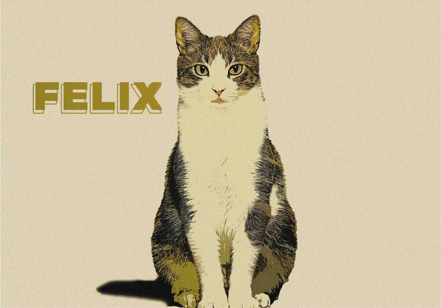 Henkilökohtainen kuvitus puolisävy eläinjuliste - Tenstickers