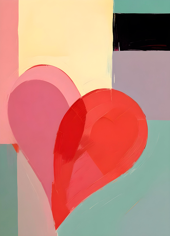 Sydämen maalaus realistinen valokuvajuliste - Tenstickers