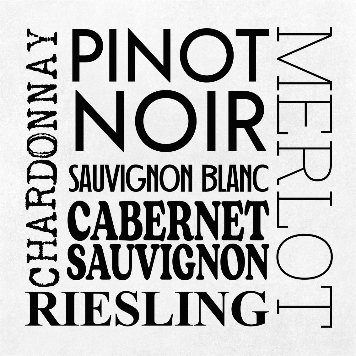 Viinilajikkeetkeittiöjuliste - Tenstickers