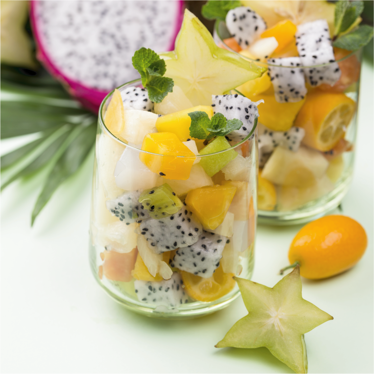 Mango ja vihreät lasit keittiöjuliste - Tenstickers