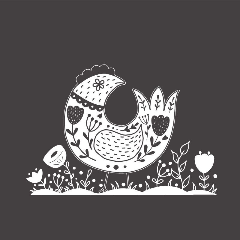 Ylpeät kanat puolalaisella kukkakuviolla keittiöjuliste - Tenstickers