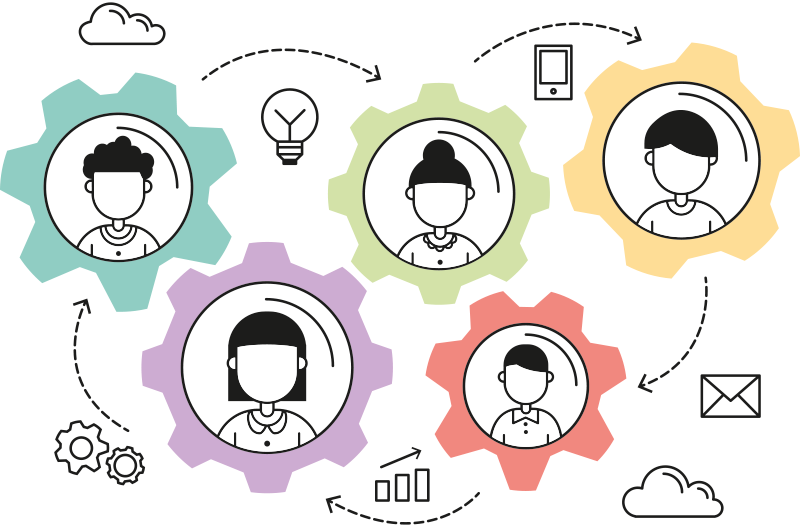 Toimistojuliste tiimityömoottori - Tenstickers