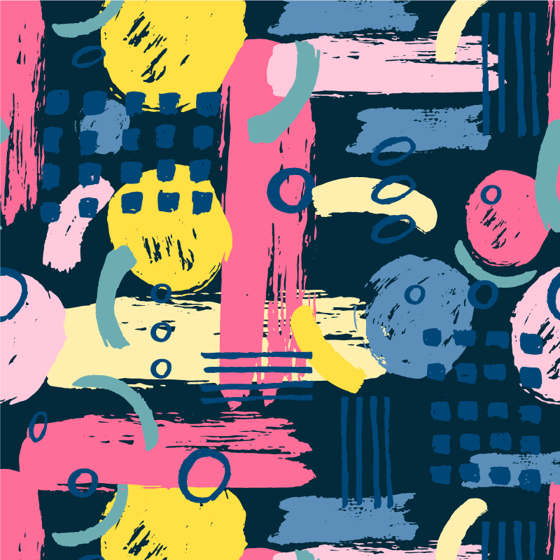 Värikäs abstrakti oleskelutilan juliste - Tenstickers