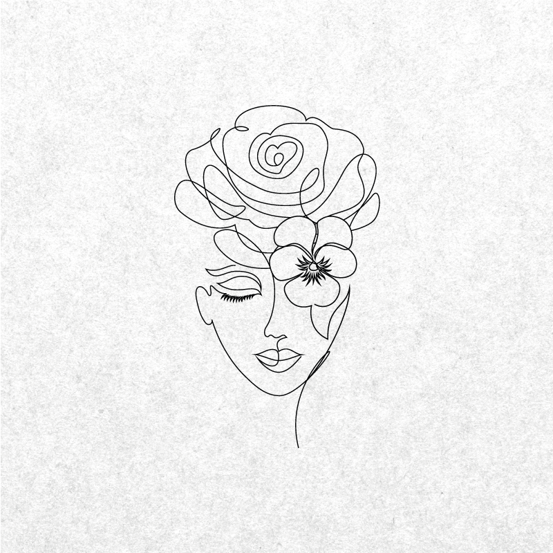 Minimalistinen kasvoitta oleva nainen oleskelutilan juliste - Tenstickers