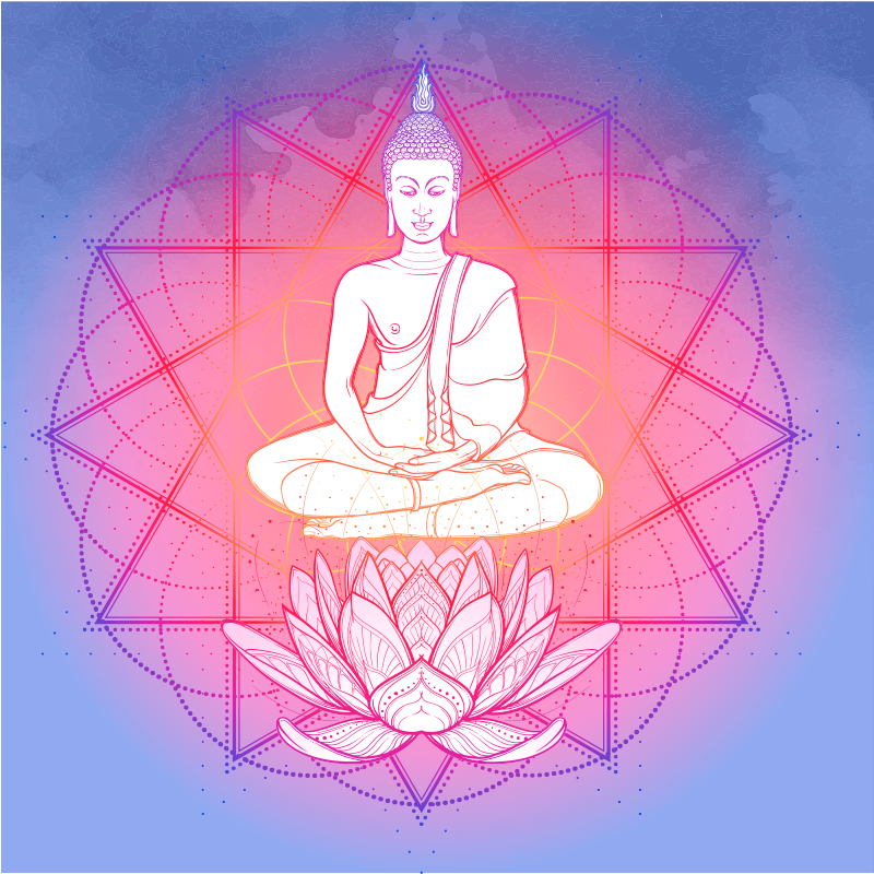 Mandala buddha meditoimassa oleskelutilan juliste - Tenstickers