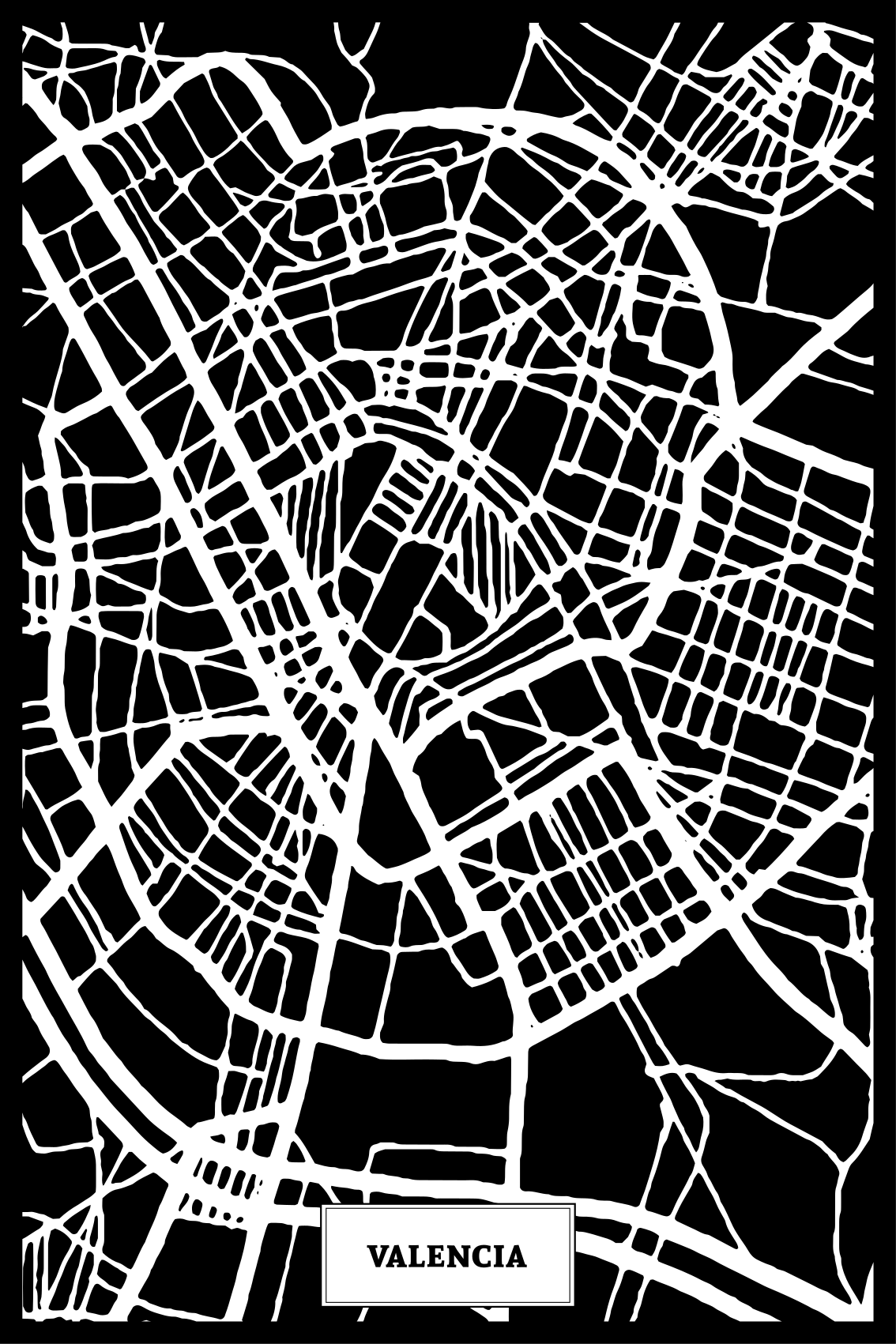 Oleskelutilan juliste valencia topografisena karttana - Tenstickers