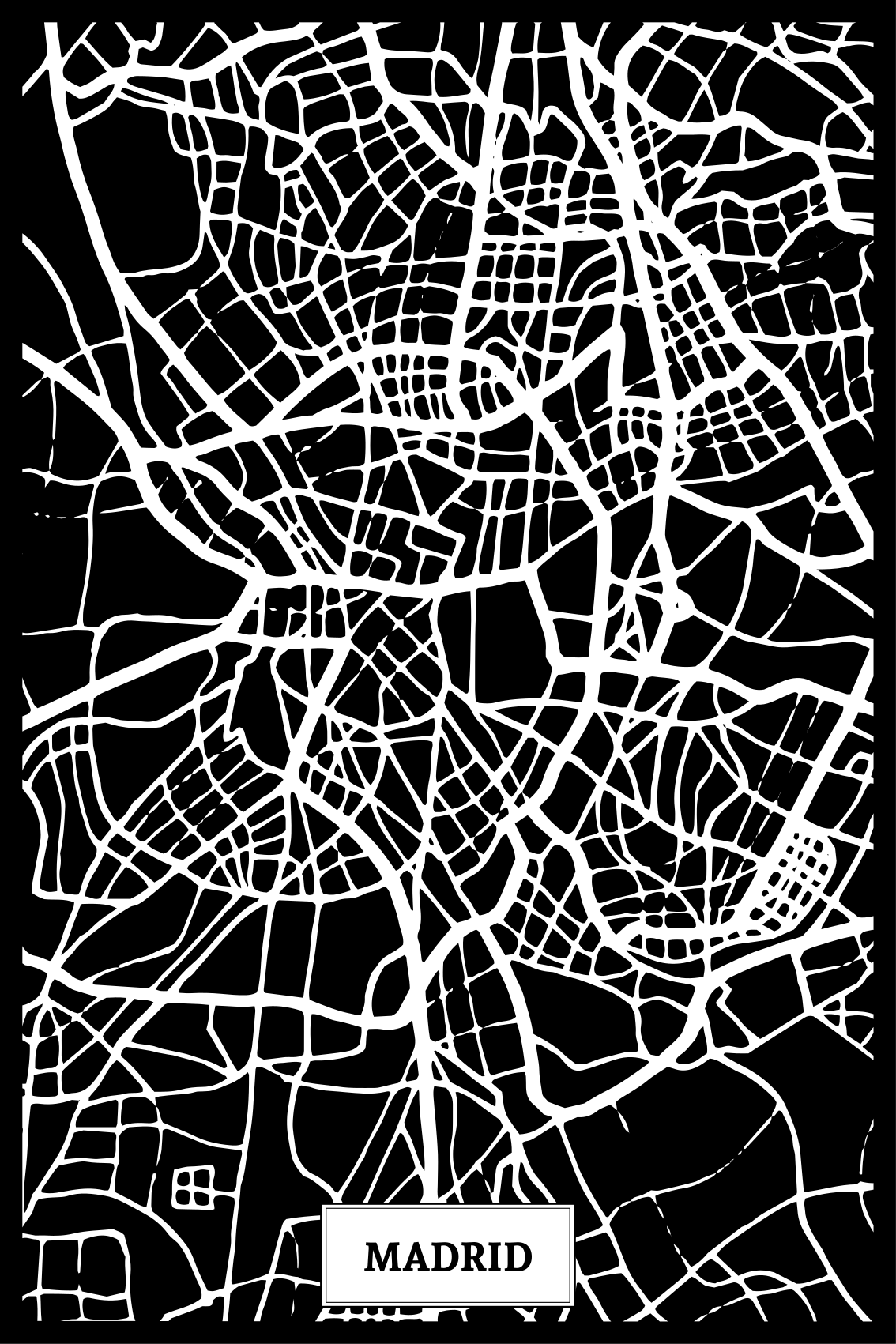 Madridin topografiakartta oleskelutilan juliste - Tenstickers