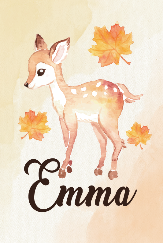 Chevreuil lasten juliste metsän eläimistä - Tenstickers