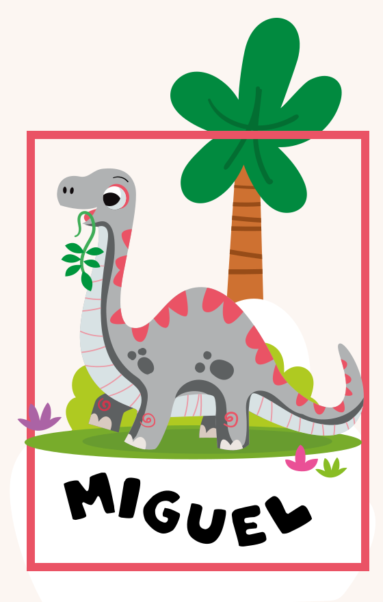 Harmaa pitkäkaulainen dinosaurus lasten juliste - Tenstickers