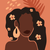 Aistillinen abstrakti nainen kukkajuliste - Tenstickers