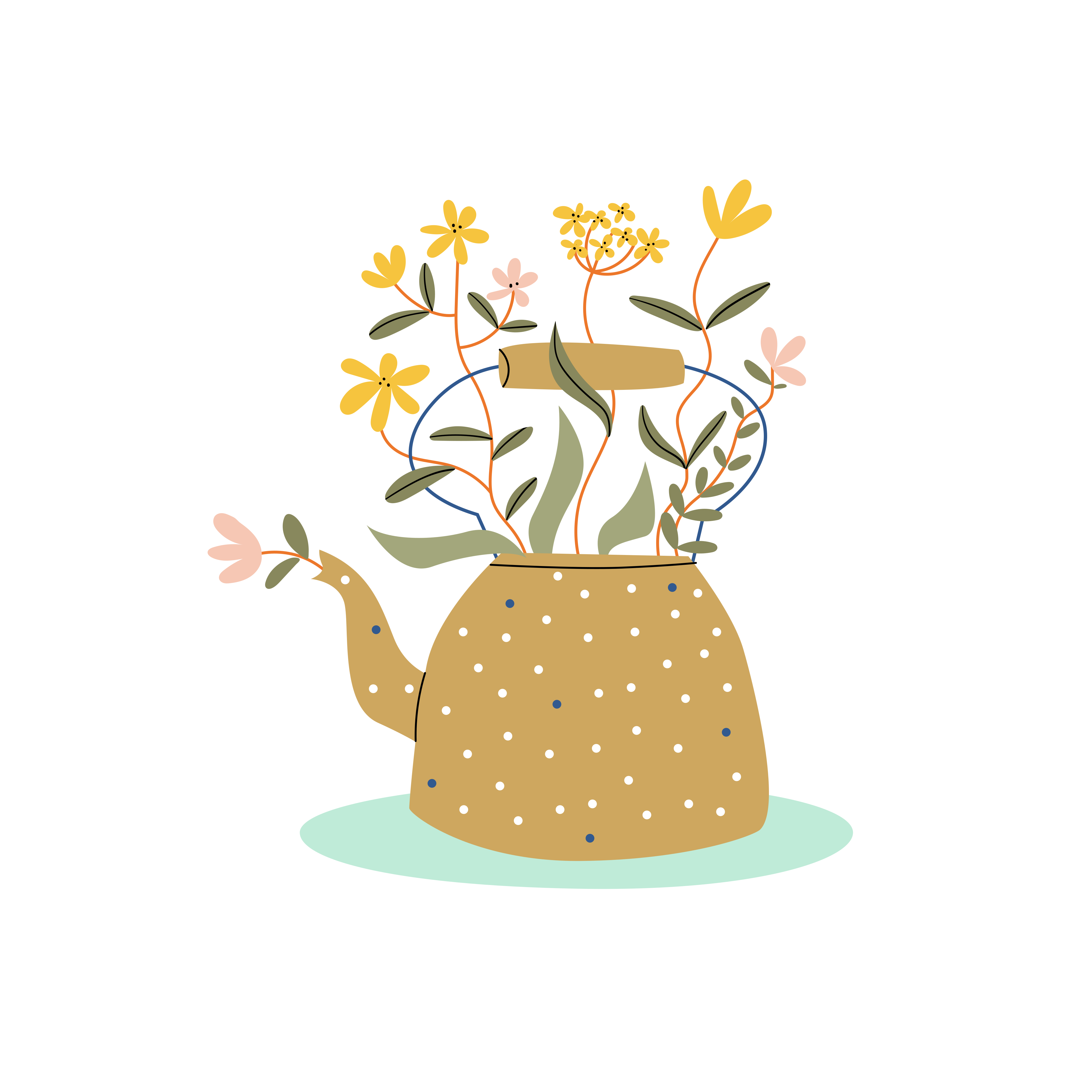 Abstrakti kastelukannu kukkajuliste - Tenstickers