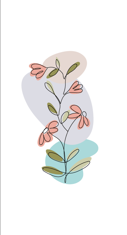 Kukka- ja kasvijuliste minimalistisella daisy- ja ruusumuotoilull - Tenstickers
