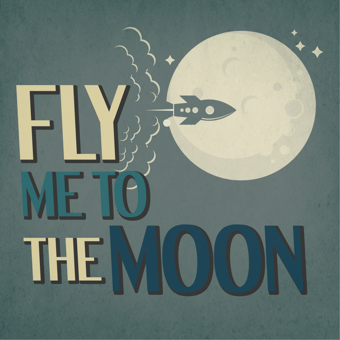 Teini-ikäisten juliste rakettimatka kuuhun - Tenstickers